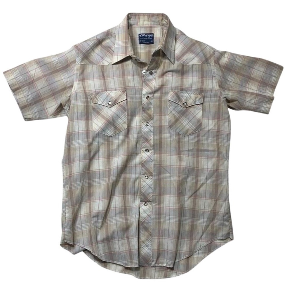 Vintage‎ 70s Wrangler Single Needle Tailoring Pearl Snap Shirt